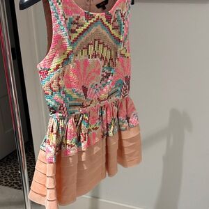 Colorful Patterned Sleeveless top peplum